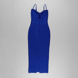 Women Evening Dress Bandage Dress Spaghetti Straps Chest Wrap Hollow out Evening Gown