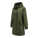Women Trench Coat Autumn and Winter Waterproof Anorak Women's Casual Long Coat