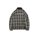 Unisex Jacket Vintage Plaid Coat Men's and Women's Loose Cargo Jacket