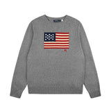 Rl small malaf casual cardigantopspullover flag round neck knitting shirt couple sweatshirtsweater