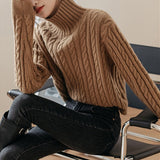 Women Knitwear Autumn and Winter Turtleneck Knitwear Slim Fit Sweater
