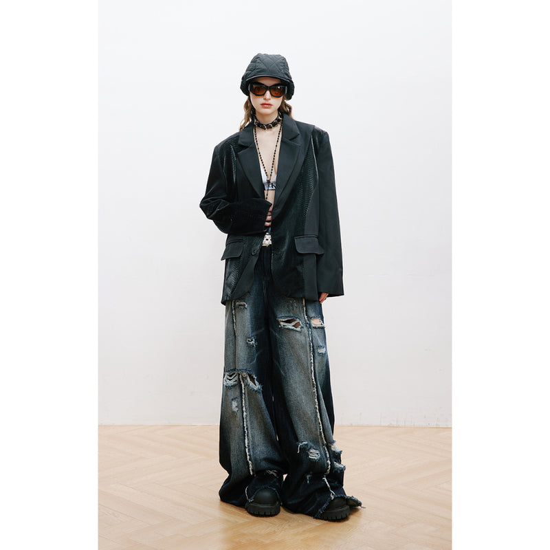 Unisex Jacket Python Stitching Personalized Suit Jacket