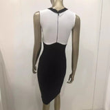 Women Dresses Black and White Single-Breasted Sheath Dress (Ont0408)