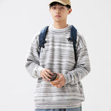 Unisex Sweater Winter Contrast Color Striped Sweater