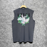 Amiri tank top pink parrot printing