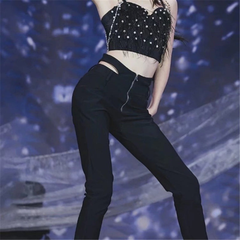 Women Sweatpants Spring Trousers Hollow-out Casual Pants