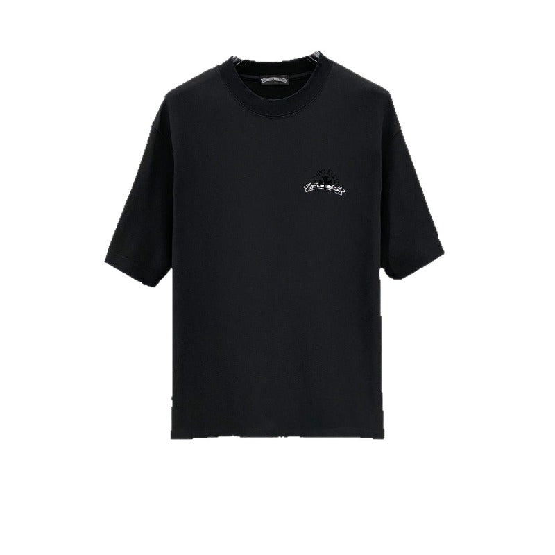 Ch hip-hop t shirts ch crow short sleeve sanskrit printingloosecasualpure cotton american heavy weight