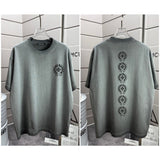 Ch hip-hop t shirts ch short-sleeved sanskrit printingloosecasualpure cottonheavy weightlong sleevest-shirt