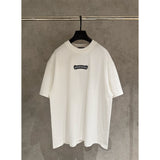 Ch hip-hop t shirts high streetch front and rear embroidered worn out short-sleeved cross loosecasual american style