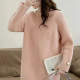 Women Knitwear Spring and Autumn Turtleneck Solid Color Sweater Loose Sweater