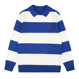 Rl ralph lauren pony stripe color block polo shirt - autumn/winter wool blend - couple's casual relaxed fit knit top
