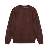 Rl small malaf casualtopswoolflap pocket pantsembroiderpullover round neck knitting shirt couplesweatshirtsweater