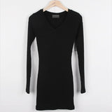 Women Dresses Gray V-neck Dress Skirt