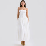 Women Dresses Sexy Slim-Fit Suspender Midi Dress