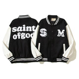 Saint m t jackets s.m. letter patch baseball jacket wholesale single piece