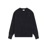 Ami araunrif little heart autumn/winter knit wool sweater - embroidered high-gauge crewneck for couples & wedding photos