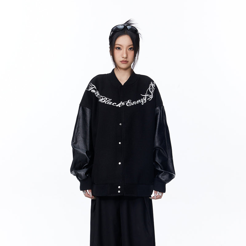 Unisex Jacket Autumn Embroidery Splicing Coat