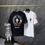Ch hip-hop t shirts american chcolorful cross leather sanskrit horseshoe short sleeves loosecasualeasiest for match