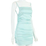 Women Dresses Sexy Suspenders Backless Sheath Dress (Bla0420)