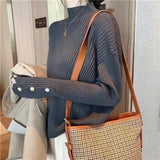 Women Knitwear Autumn and Winter Turtleneck Knitted Loose Sweater