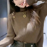Women Knitted Pullover Autumn and Winter Turtleneck Knitted Pullover Sweater