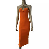 Women Dresses Bandage Dress Summer Orange Sexy Party Dress Skirt (Ont0408)