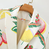 Women Suits Fall Fruit Printed Small Suit