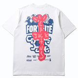 Hip-hop t-shirts: american high street spring/summer short-sleeve, personalized letter print, loose fit, casual sports t-shirt