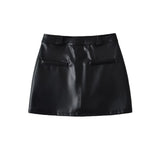 Women Skirt Spring Summer Slim-Fit PU Leather Skirt Sexy Skirt