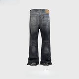 MIJKO Men's Vintage Pants MIJKO Washing Water Old Trousers Men's and Women's Small Pull Jeans Trend