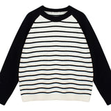 Women Knitwear Autumn and Winter Striped round Neck Sweater Loose Sweater