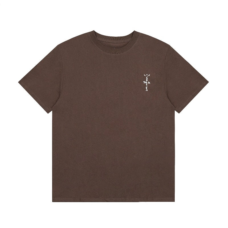 Hip-hop t-shirts: summer high street trendy undershirts with small logo letter print, minimalist short-sleeve tees