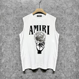 Amiri tank top hand held planet printing