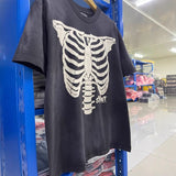 saint m t shirts s.m. skull skeleton graphic crewneck pullover short sleeve t-shirt