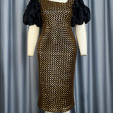 Harlem Night Attire Stripes Sequins Dress