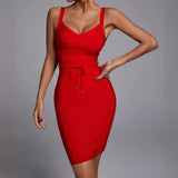 Women's Evening Dress Bandage Dress V Neck Sling Bandage Dress