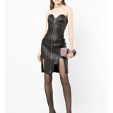 Women's Evening Dress PU Leather Dress Tight Dress