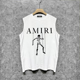 Amiri tank top skull puppet printing