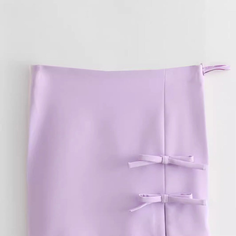 Women Skirt Summer Bowknot Decoration Mini Skirt Sheath Sexy Skirt