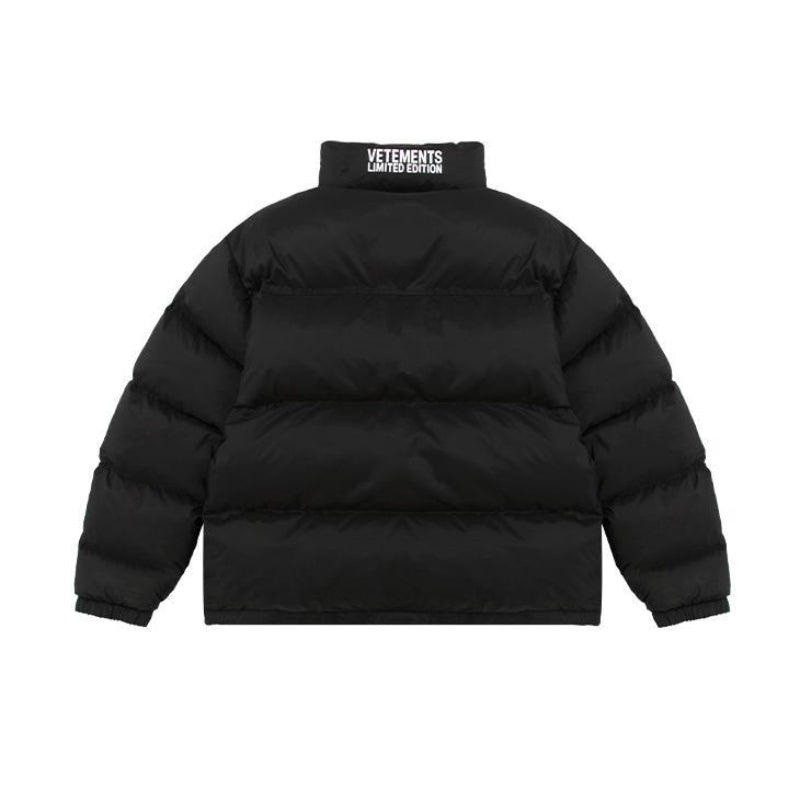 Vetements Hoodie VTM Embroidered Logo Stand Collar Zipper Thick Loose down Jacket
