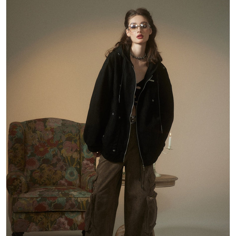Unisex Jacket Vintage Jacket Loose Black Warrior Coat