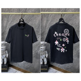 Ch hip-hop t shirts ch short-sleeved couple sanskrit cross logo printed loose casual american heavy weight short-sleeved