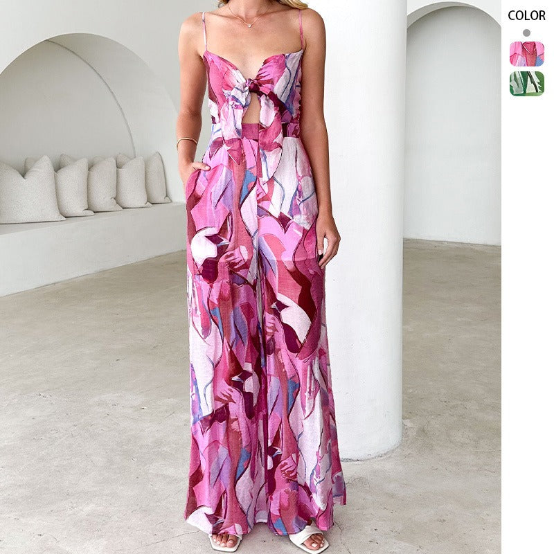Women's pants: in-stock, hot-selling casual jumpsuits on amazon & independent sites - printed rompers with straps, tie-up details, and bow accents