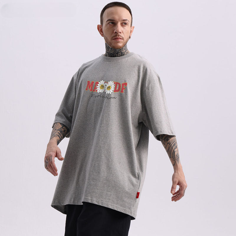 Men's T Shirt Retro Fun Printing Short-Sleeved T-shirt Men's and Women's Hiphop