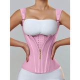 Shapewear tank top latex double layer waist cincher belt