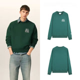 Ami aheoineautumloose round neck pure cotton couple long sleevesletterembroidersweatshirtcasualpullover