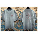 Ch hip-hop t shirts ch short-sleeved sanskrit cross patch embroiderloosecasual american heavy weight
