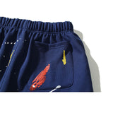 Gallery Dept Shorts Hand Painted Graffiti Ink Splashed Alphabet Casual Shorts