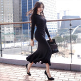 Women Dresses Crew Neck Dress Sexy Hip Skirt