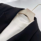 Women Suits Loose Casual Black Blazer